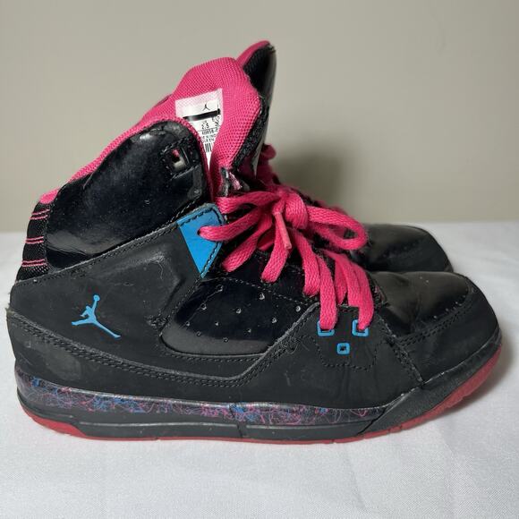 2013 Nike Air Jordan SC1 Black/Dynamic Blue/Vivid Pink Youth Shoes Size 3Y Retro - Picture 5 of 9